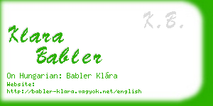 klara babler business card