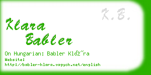 klara babler business card